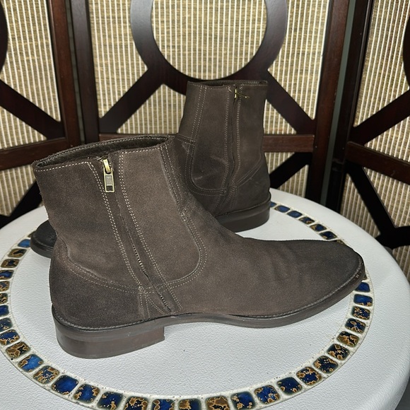 To Boot New York Adam Derrick Boots Mens 12 Muller Dark Brown Waxed Suede Zip - Picture 4 of 10